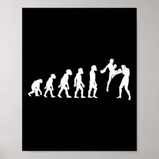 Poster Évolution de Muay Thai drôle de kickboxing Mma Box (Devant)