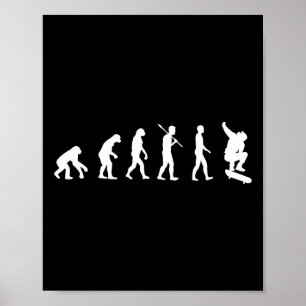 Poster Évolution de skateboard - Cadeau de skateboarding