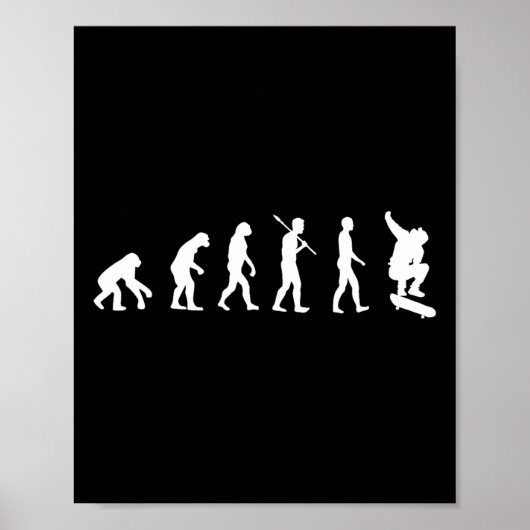 Poster Évolution de skateboard - Cadeau de skateboarding (Devant)