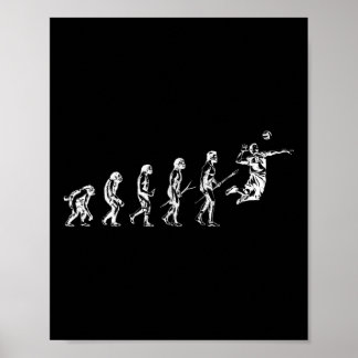 Poster Evolution De Volley-Ball Man Drôle Joueur De Vball