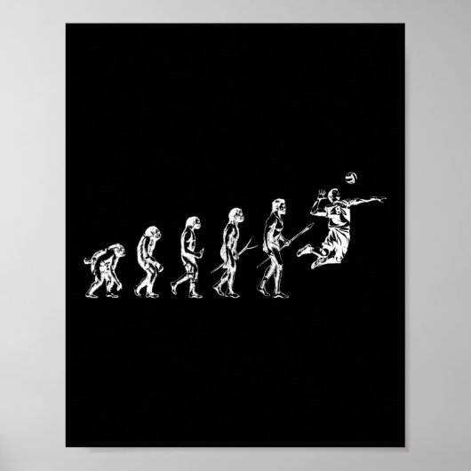 Poster Evolution De Volley-Ball Man Drôle Joueur De Vball (Devant)