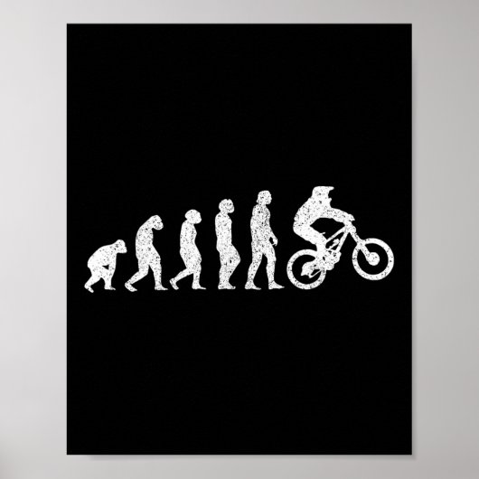 Poster Évolution de VTT - Cadeau de VTT Downhill (Devant)