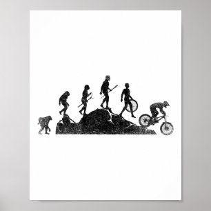Poster Évolution de VTT Vintage Vélo Bicyclette