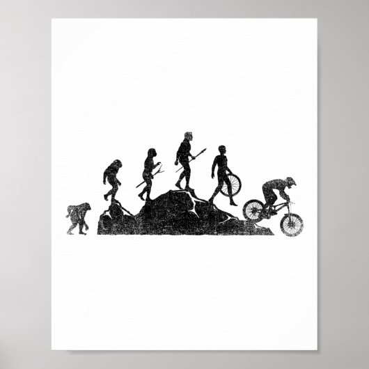 Poster Évolution de VTT Vintage Vélo Bicyclette (Devant)
