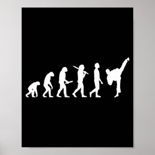 Poster Évolution drôle de karaté taekwondo - Karateka