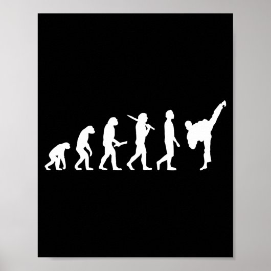 Poster Évolution drôle de karaté taekwondo - Karateka (Devant)