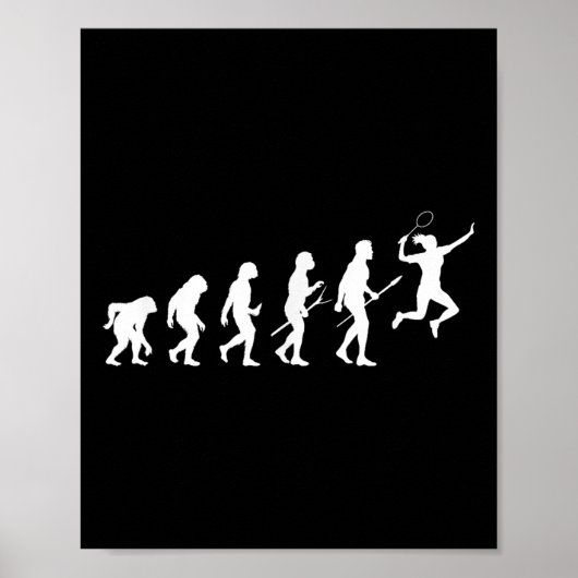 Poster Évolution drôle d'une joueuse de badminton femmes (Devant)