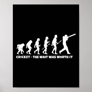 Poster Évolution du cricket pour joueur de cricket drôle 