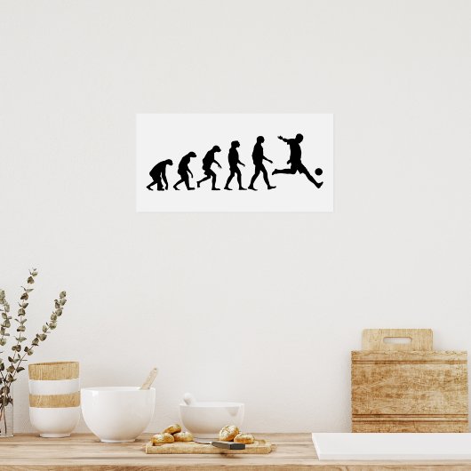 Poster Évolution du football (Cuisine)