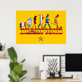 Poster Évolution du football espagnol Espagne Champion du (Bureau à domicile)