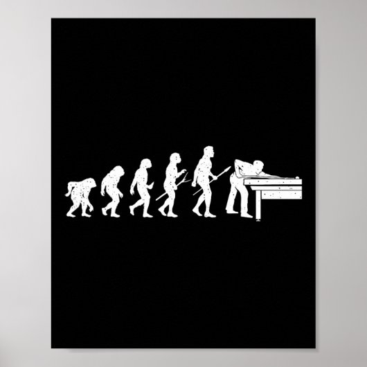 Poster Evolution Du Jeu Billard - Pool Player Sports L (Devant)