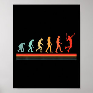 Poster Évolution du joueur de badminton Vintage
