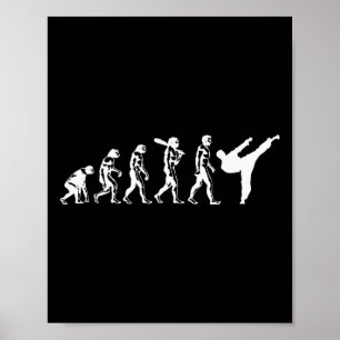 Poster Évolution du karaté arts martiaux kickboxing taekw