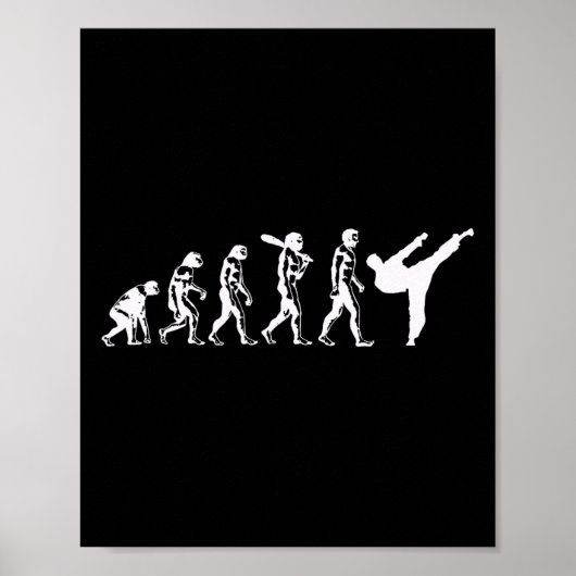 Poster Évolution du karaté arts martiaux kickboxing taekw (Devant)