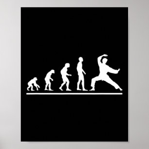 Poster Évolution du Karaté Coup de Karaté Hommes Drôle Ka