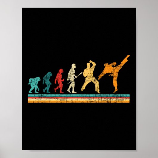Poster Évolution du karaté - Entraîneur d'arts martiaux K (Devant)