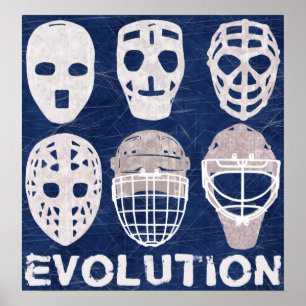 Poster Évolution du masque de gardien de hockey