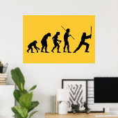 Poster Evolution du Ninja - de l'Homme à Ninja (Bureau à domicile)