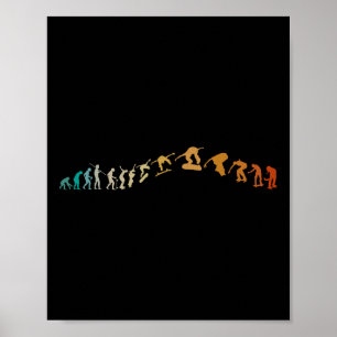 Poster Évolution du skateboard - Skateboardeur en évoluti