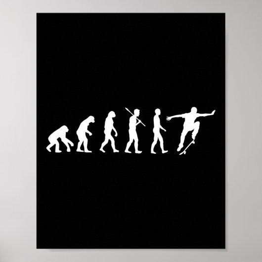 Poster Évolution du skateur - Cadeau de skateboard Shi (Devant)
