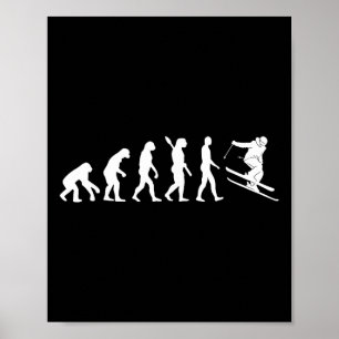 Poster Évolution du ski drôle skieur ski freestyle hiver