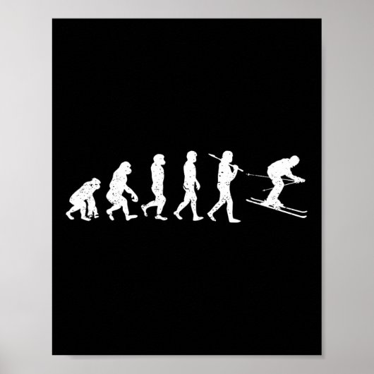 Poster Évolution du ski Hiver Sport Downhill Ski Snowboa (Devant)