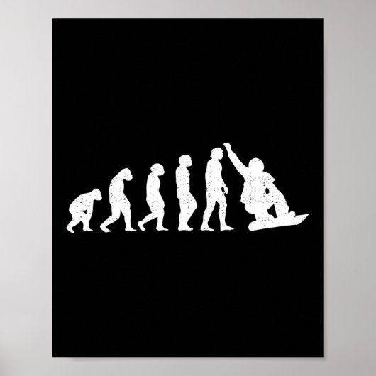 Poster Évolution Du Snowboard De L'Homme Boarder Monkey A (Devant)