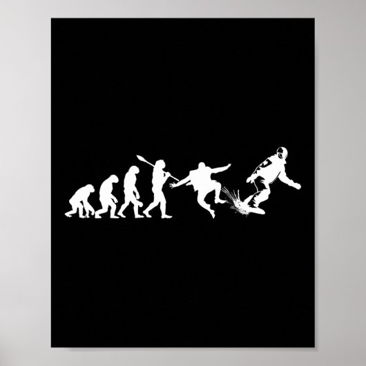 Poster Évolution du snowboard drôle Snowboard (Devant)
