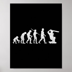Poster Évolution du T Shirt de cricket drôle Clic World C