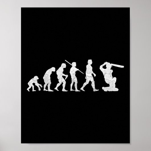 Poster Évolution du T Shirt de cricket drôle Clic World C (Devant)