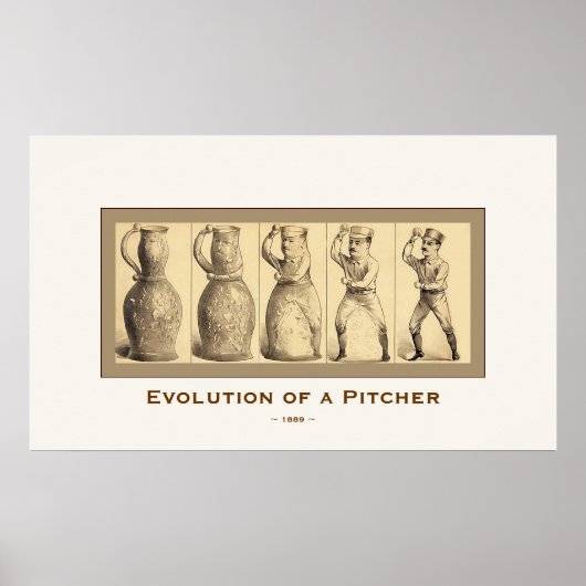 Poster Évolution d'un lanceur ~ 1889 ~ Art Vintage (Devant)