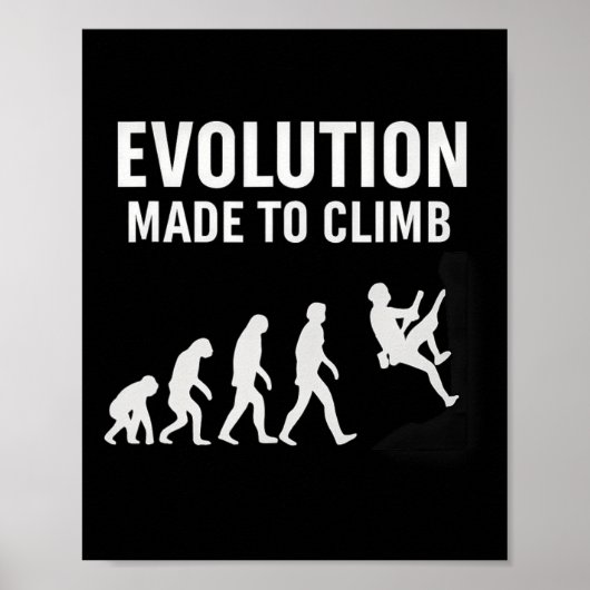 Poster Évolution faite pour grimper silhouette d'équipeme (Devant)