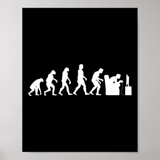 Poster Evolution Funny Retro Jeu Vidéo Joueur Nerd Cadeau (Devant)