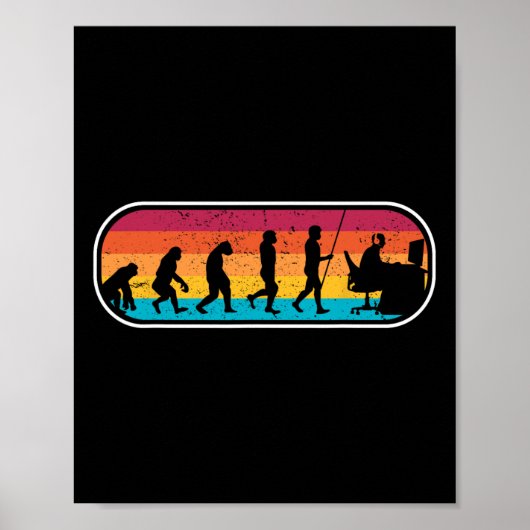 Poster Evolution Gamer Computer Freak Geek Nerd Pc Game  (Devant)