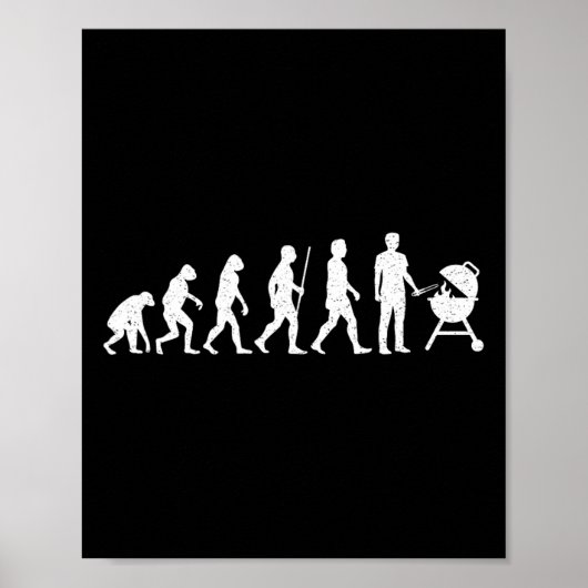 Poster Evolution Grilling Funny Barbecue Grill Rbecue (Devant)