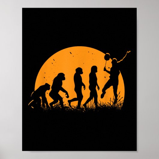 Poster Evolution Joueur Badminton _ Navette Raquette (Devant)