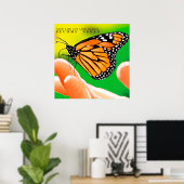 Poster Évolution vers la non-violence. Deviens Vegan. (Bureau à domicile)