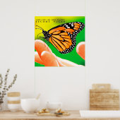 Poster Évolution vers la non-violence. Deviens Vegan. (Cuisine)