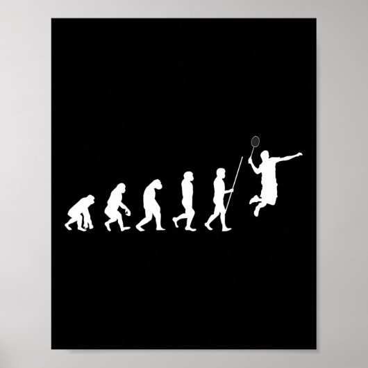 Poster Evolution Volant de badminton Badminton Player Cad (Devant)