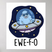Poster Ewe-F-O Funny UFO Pun (Devant)