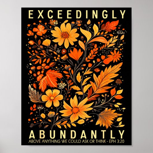 Poster Exceedingly Abundantly - Ephesians 3_20 Christian (Devant)