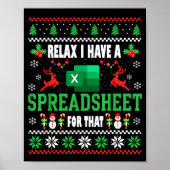 Poster Excel Ugly Christmas Sweater I Have A Spreadsheet  (Devant)