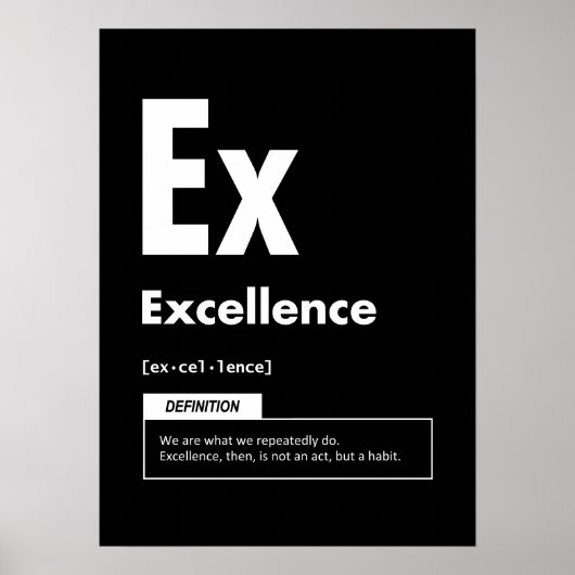 Poster Excellence - Élément De Succès - Motivation (Devant)