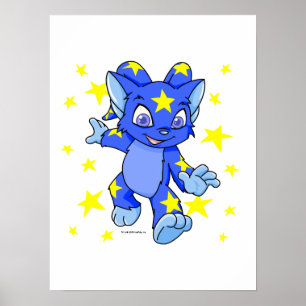 Poster Excité Starry Acara avec éclat d'étoile