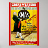 Poster Excursions de Noël du Great Western Railway (Devant)