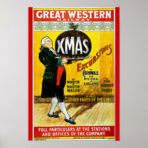 Poster Excursions de Noël du Great Western Railway