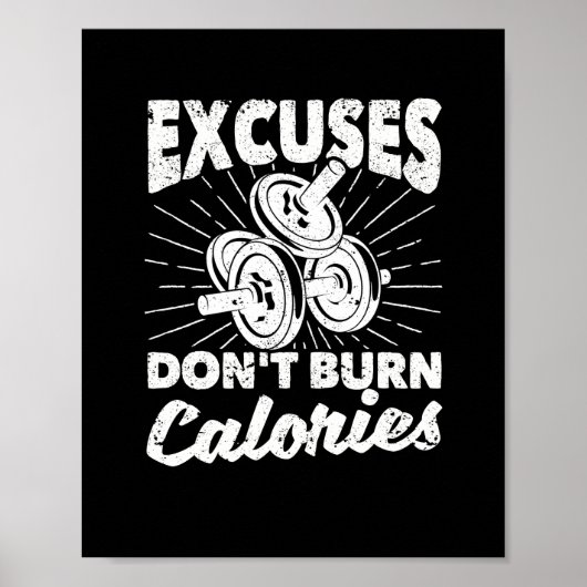 Poster Excuses amusantes de motivation de gym (Devant)