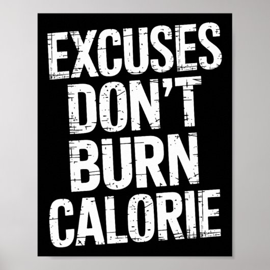 Poster Excuses Ne pas brûler de calories (Devant)