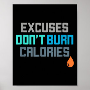 Poster Excusez Ne Pas Brûler Calories Gym Entraînement Mo