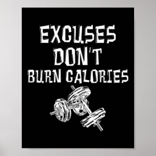 Poster Excusez Ne Pas Brûler Calories Gym Motivational Ca